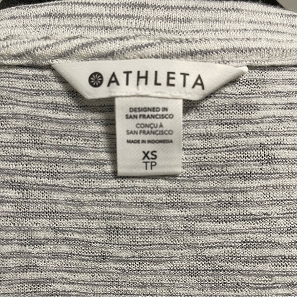 Athleta Grey & White Striped Crewneck Lightweight Tank Top Size XS - Picture 2 of 5